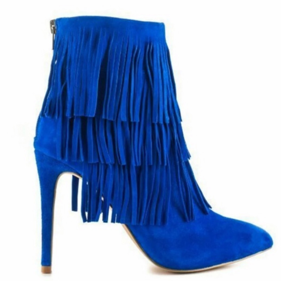 Hp Steve Madden Cobalt Flapper Fringe Bootie